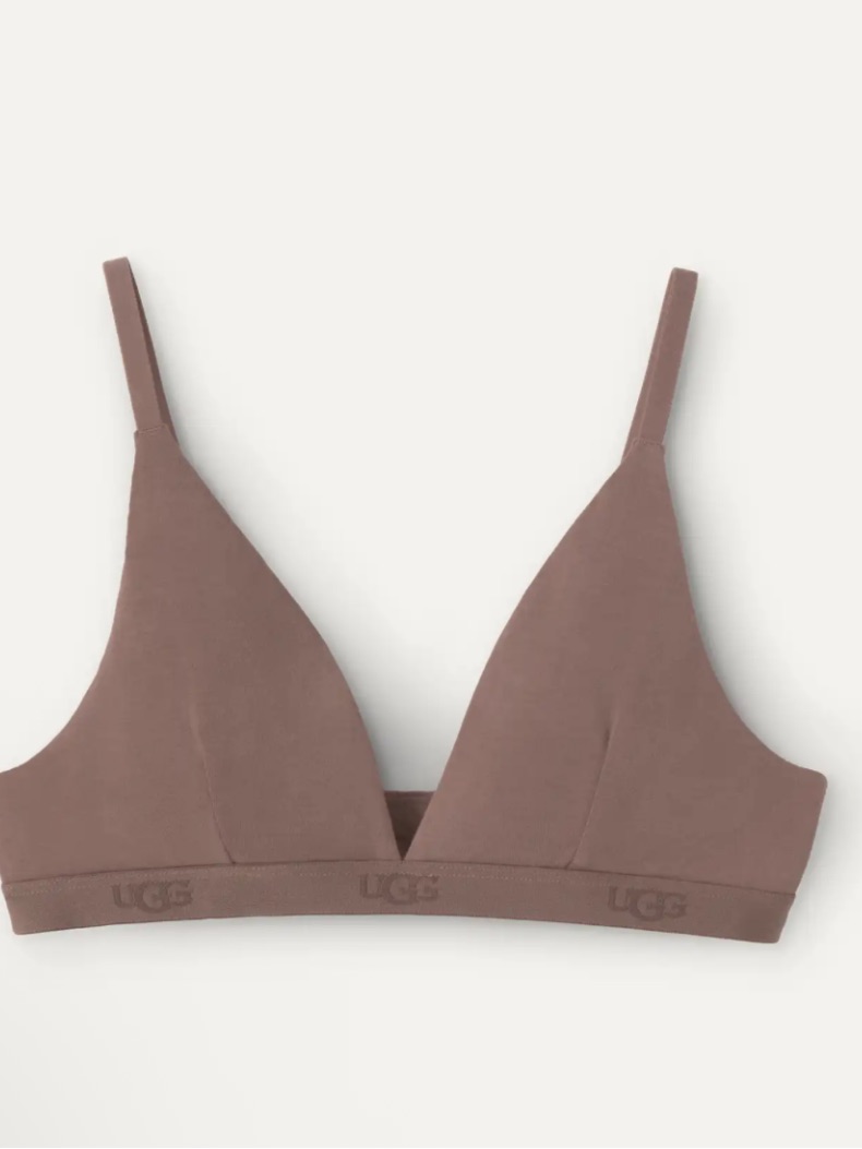 Ugg Soft Triangle Bralette In Taupe Brown Xsmall New